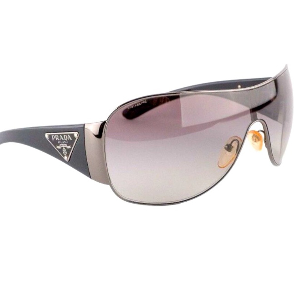 Prada Shield SPR 57L Triangle Logo Mask Sunglasses